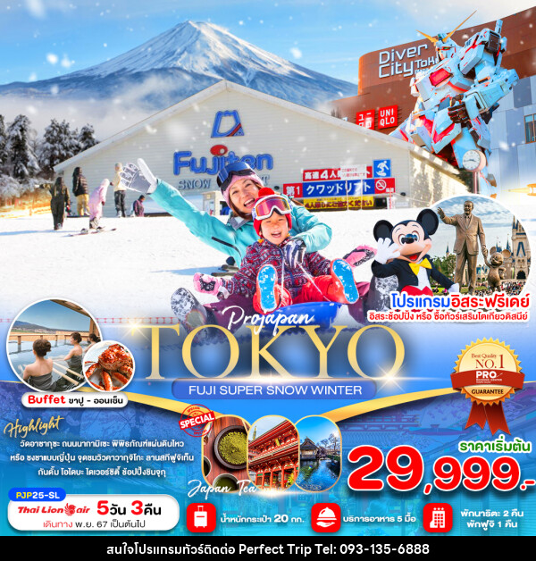 ทัวร์ญี่ปุ่น TOKYO FUJI SNOW PEACH - บริษัท เพอร์เฟคทริป คลับ จำกัด