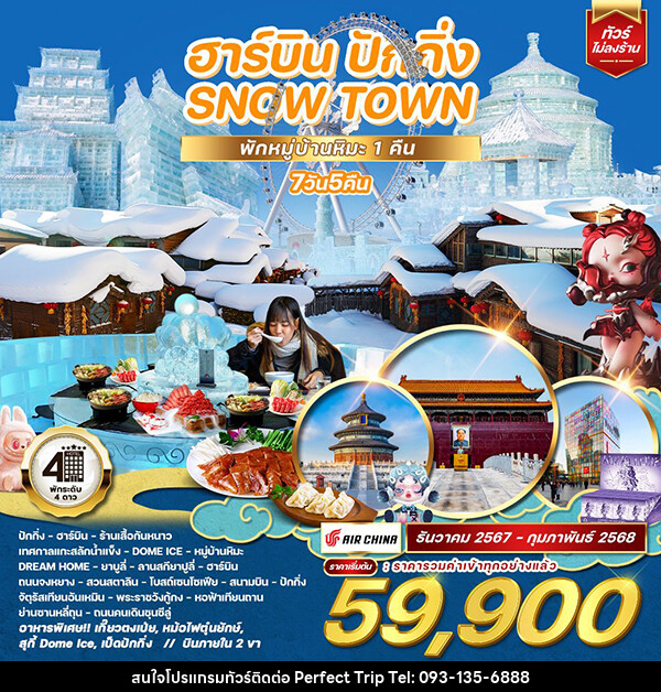 ทัวร์จีน ฮาร์บิน ปักกิ่ง SNOW TOWN  - บริษัท เพอร์เฟคทริป คลับ จำกัด