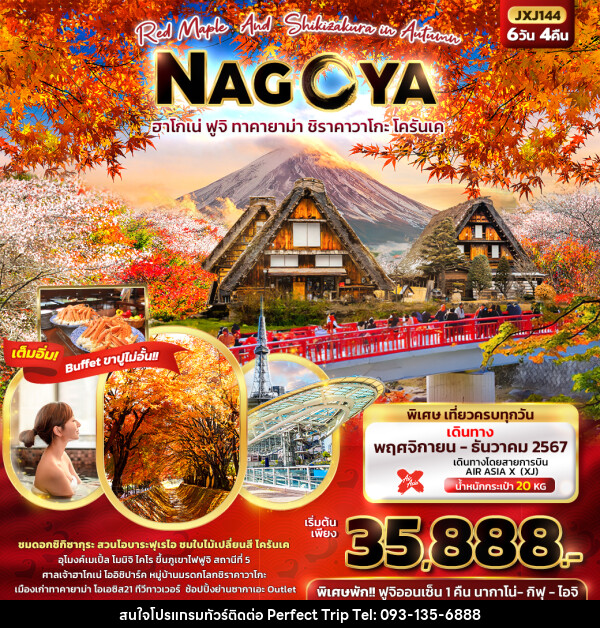 ทัวร์ญี่ปุ่น Red Maple And Shikizakura in Autumn NAGOYA  - บริษัท เพอร์เฟคทริป คลับ จำกัด