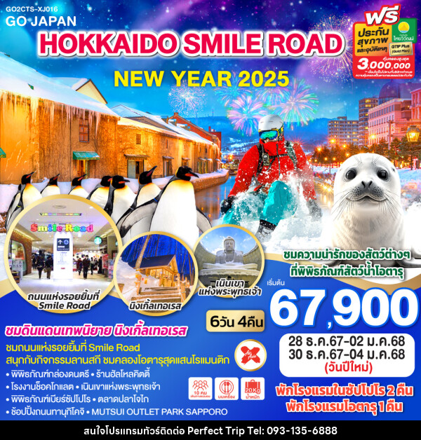 ทัวร์ญี่ปุ่น HOKKAIDO SMILE ROAD NEW YEAR 2025 - บริษัท เพอร์เฟคทริป คลับ จำกัด