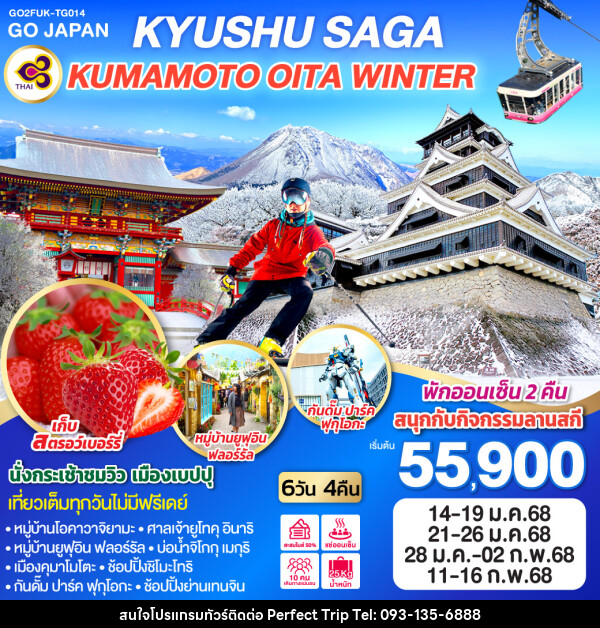 ทัวร์ญี่ปุ่น KYUSHU SAGA KUMAMOTO OITA WINTER - บริษัท เพอร์เฟคทริป คลับ จำกัด