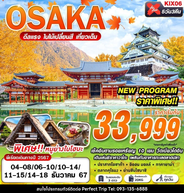 ทัวร์ญี่ปุ่น OSAKA AUTUMN ดีลเเรง ใบไม้เปลี่ยนสี - บริษัท เพอร์เฟคทริป คลับ จำกัด