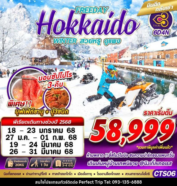 ทัวร์ญี่ปุ่น FREEDAY Hokkaido WINTER สวนหรู ดูแพง - บริษัท เพอร์เฟคทริป คลับ จำกัด