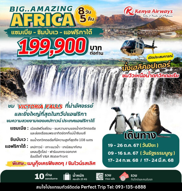 ทัวร์แอฟริกา BIG..AMAZING AFRICA แซมเบีย ซิมบับเว แอฟริกาใต้ - บริษัท เพอร์เฟคทริป คลับ จำกัด