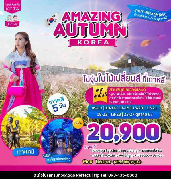 ทัวร์เกาหลี Amazing Autumn Korea - บริษัท เพอร์เฟคทริป คลับ จำกัด