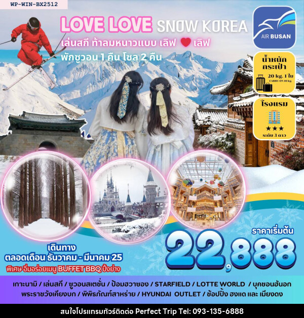 ทัวร์เกาหลี LOVE LOVE SNOW KOREA เล่นสกี ท้าลมหนาว แบบ เลิฟ เลิฟ - บริษัท เพอร์เฟคทริป คลับ จำกัด