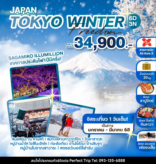 ทัวร์ญี่ปุ่น JAPAN TOKYO WINTER FREEDOM - บริษัท เพอร์เฟคทริป คลับ จำกัด