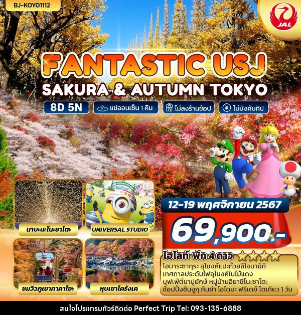 ทัวร์ญี่ปุ่น FANTASTIC USJ SAKURA & AUTUMN TOKYO - บริษัท เพอร์เฟคทริป คลับ จำกัด