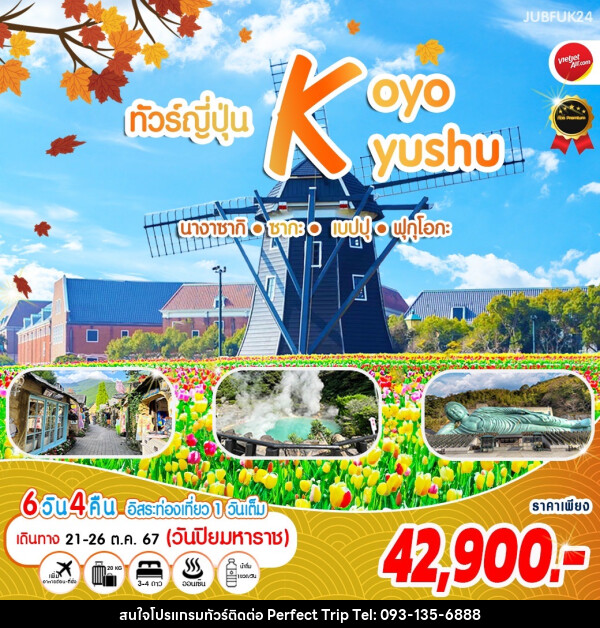 ทัวร์ญี่ปุ่น KOYO KYUSHU นางาซากิ ซากะ เบปปุ ฟุกุโอกะ - บริษัท เพอร์เฟคทริป คลับ จำกัด