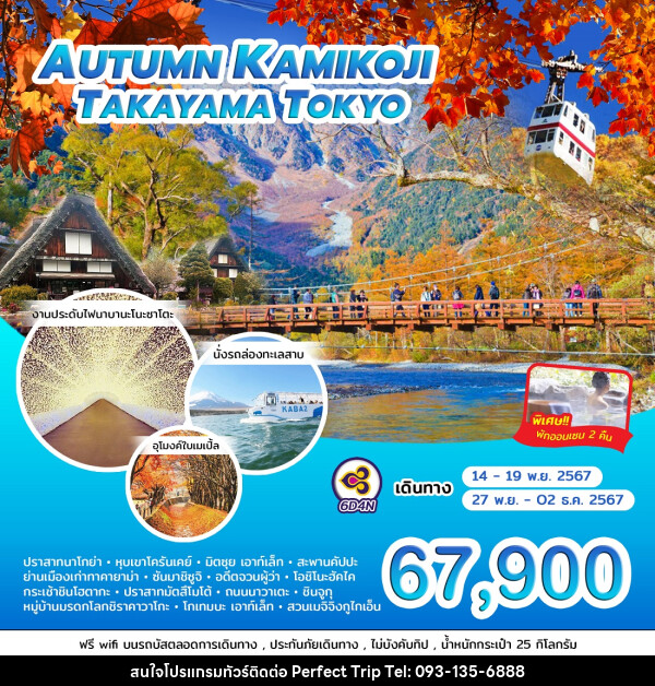 ทัวร์ญี่ปุ่น AUTUMN KAMIKOJI TAKAYAMA TOKYO - บริษัท เพอร์เฟคทริป คลับ จำกัด