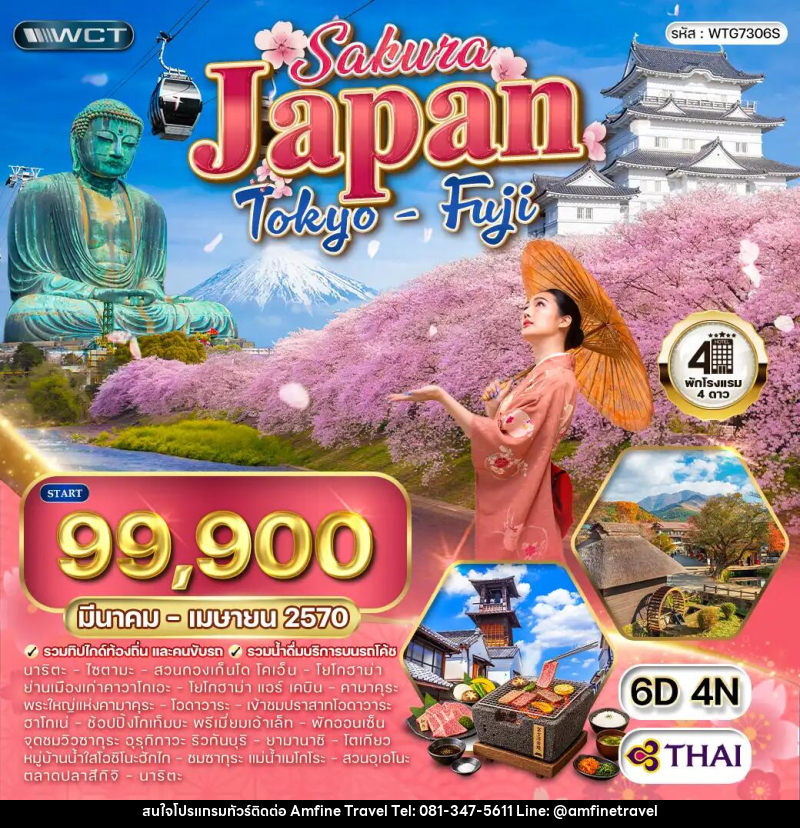 ทัวร์ญี่ปุ่น โตเกียว - ฟูจิ ชมซากุระ - บริษัท แอมฟายน์ ทราเวล