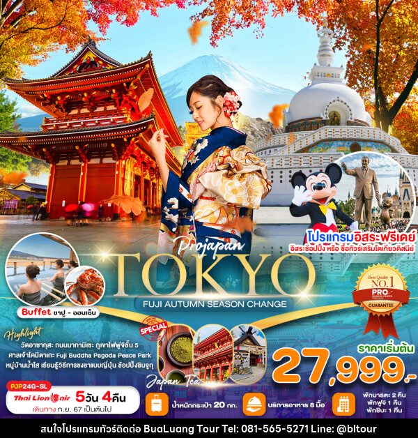 ทัวร์ญี่ปุ่น TOKYO FUJI AUTUMN SEASON CHANGE - บริษัท บัวหลวง ทัวร์ แอนด์ เทรดดิ้ง จำกัด