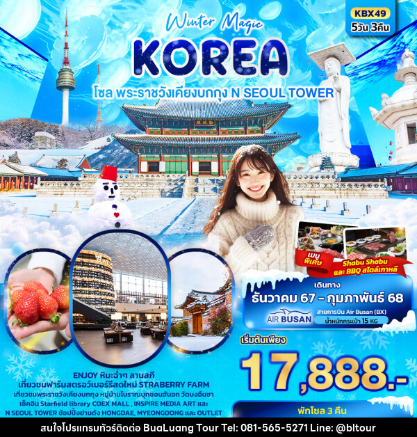 ทัวร์เกาหลี Winter Magic Korea Seoul โซล พระราชวังเคียงบกกุก N SEOUL TOWER - บริษัท บัวหลวง ทัวร์ แอนด์ เทรดดิ้ง จำกัด