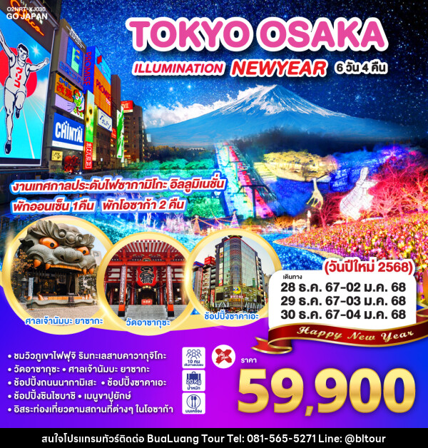 ทัวร์ญี่ปุ่น TOKYO OSAKA ILLUMINATION NEW YEAR - บริษัท บัวหลวง ทัวร์ แอนด์ เทรดดิ้ง จำกัด