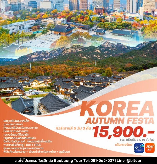 ทัวร์เกาหลี KOREA AUTUMN FESTA  - บริษัท บัวหลวง ทัวร์ แอนด์ เทรดดิ้ง จำกัด