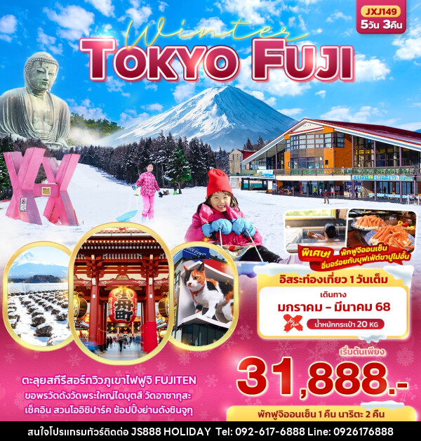 ทัวร์ญี่ปุ่น Winter TOKYO FUJI - JS888 Holiday