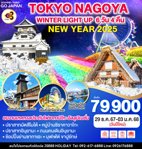 ทัวร์ญี่ปุ่น TOKYO NAGOYA WINTER LIGHT UP NEW YEAR - JS888 Holiday