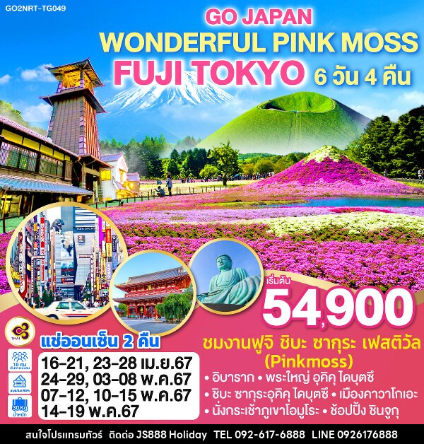 ทัวร์ญี่ปุ่น WONDERFUL PINK MOSS FUJI TOKYO - JS888 Holiday