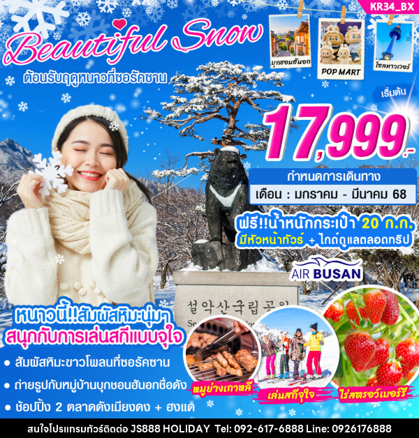 ทัวร์เกาหลี BEAUTIFUL SNOW  - JS888 Holiday