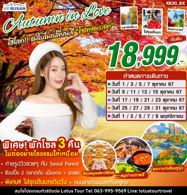 ทัวร์เกาหลี Autumn in love - บริษัท โลตัสทัวร์ แอนด์ ทราเวล