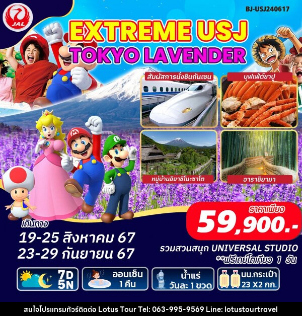 ทัวร์ญี่ปุ่น EXTREME USJ TOKYO LAVENDER - บริษัท โลตัสทัวร์ แอนด์ ทราเวล