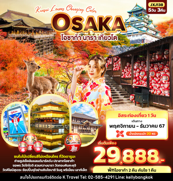 ทัวร์ญี่ปุ่น Kansai leaves Changing Color OSAKA - KTravel And Experience