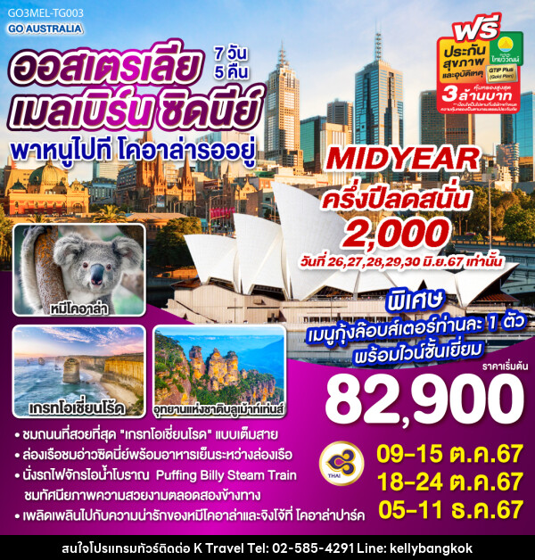 ทัวร์ออสเตรเลีย เมลเบิร์น ซิดนีย์ พาหนูไปทีโคอาล่ารออยู่  - KTravel And Experience