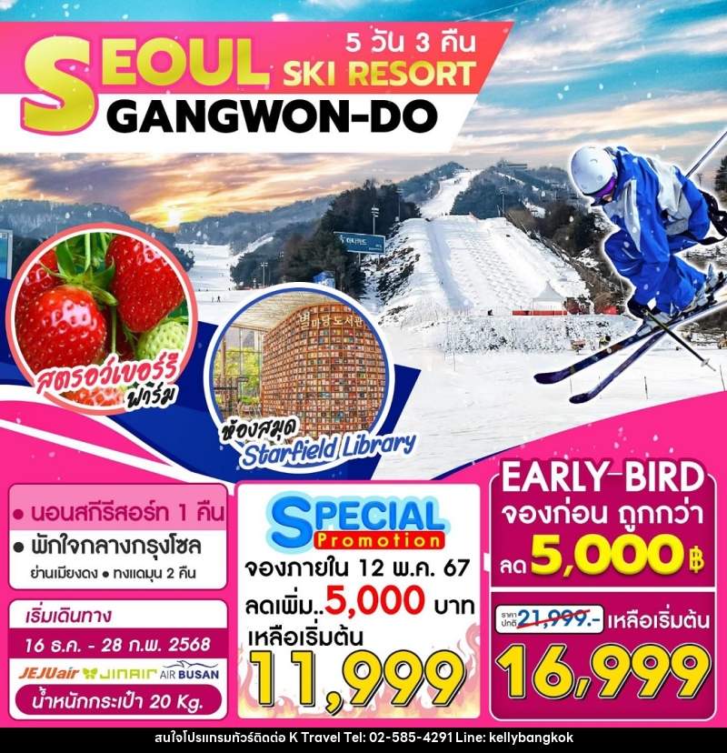 ทัวร์เกาหลี SEOUL SKI RESORT GANGWON-DO - KTravel And Experience