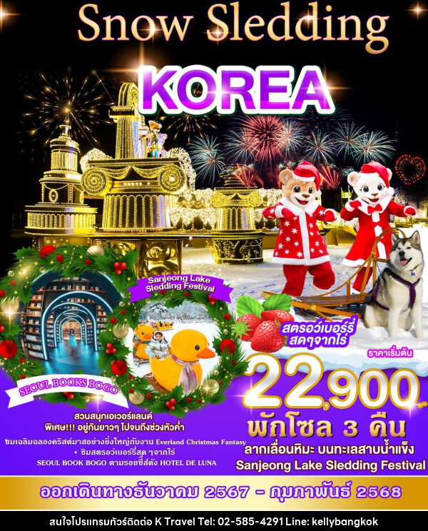 ทัวร์เกาหลี SNOW SLENDDING KOREA - KTravel And Experience