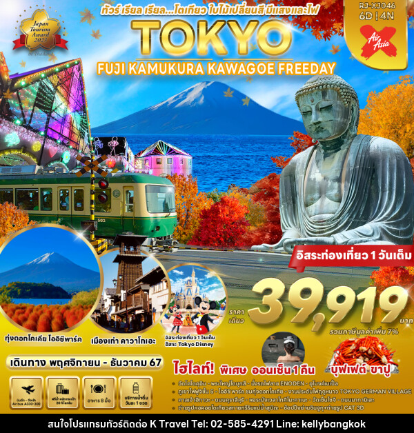 ทัวร์ญี่ปุ่น TOKYO FUJI KAMAKURA KAWAGOE FREEDAY  - KTravel And Experience