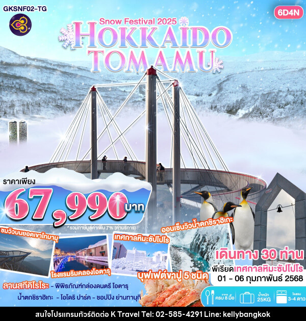 ทัวร์ญี่ปุ่น Snow Festival 2025 HOKKAIDO TOMAMU - KTravel And Experience