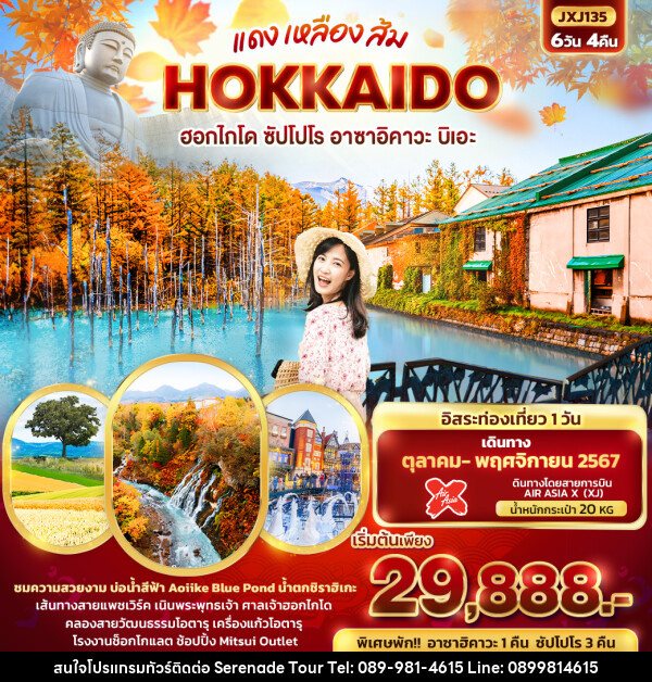 ทัวร์ญี่ปุ่น แดง เหลือง ส้ม HOKKAIDO  - บริษัท เซเรเนด ทัวร์ จำกัด