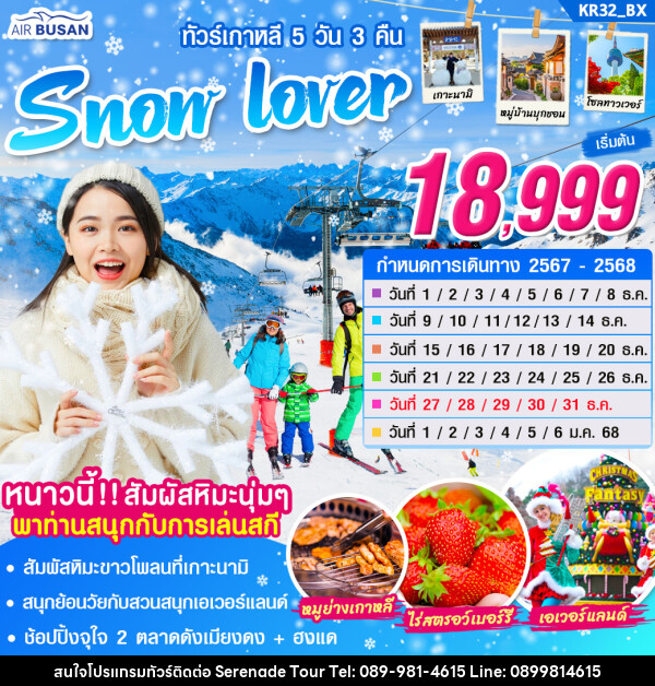 ทัวร์เกาหลี Snow Lover - บริษัท เซเรเนด ทัวร์ จำกัด