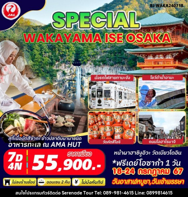 ทัวร์ญี่ปุ่น SPECIAL WAKAYAMA ISE OSAKA - บริษัท เซเรเนด ทัวร์ จำกัด