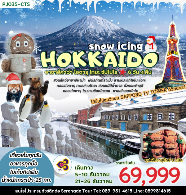 ทัวร์ญี่ปุ่น HOKKAIDO SNOW ICING - บริษัท เซเรเนด ทัวร์ จำกัด