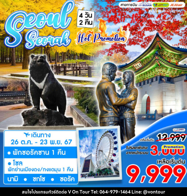 ทัวร์เกาหลี SEOUL SEORAK HOT PROMOTION - บริษัท อเมซเลเซอร์ จำกัด