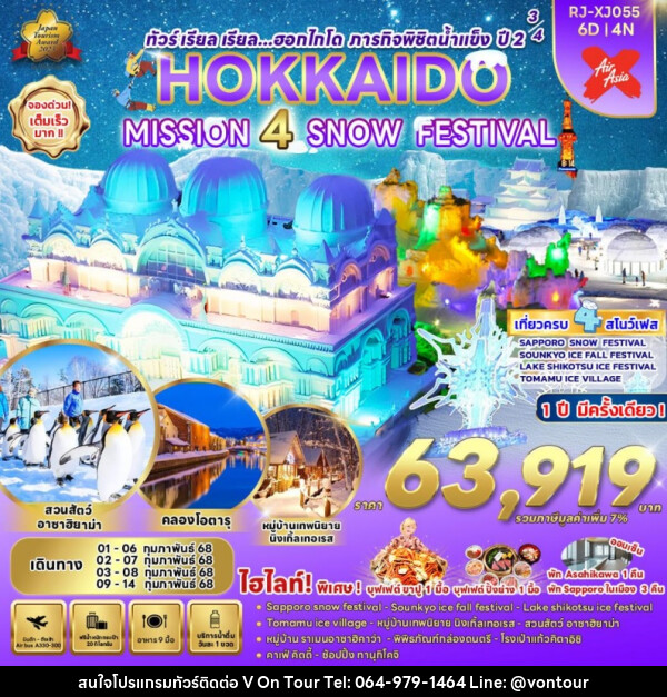 ทัวร์ญี่ปุ่น HOKKAIDO MISSION 4 SNOW FESTIVAL - บริษัท อเมซเลเซอร์ จำกัด