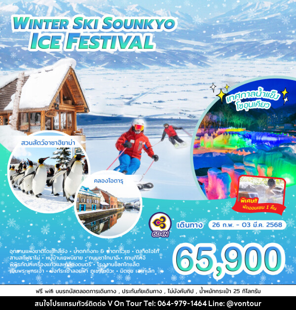 ทัวร์ญี่ปุ่น WINTER SKI SOUNKYO ICE FESTIVAL - บริษัท อเมซเลเซอร์ จำกัด