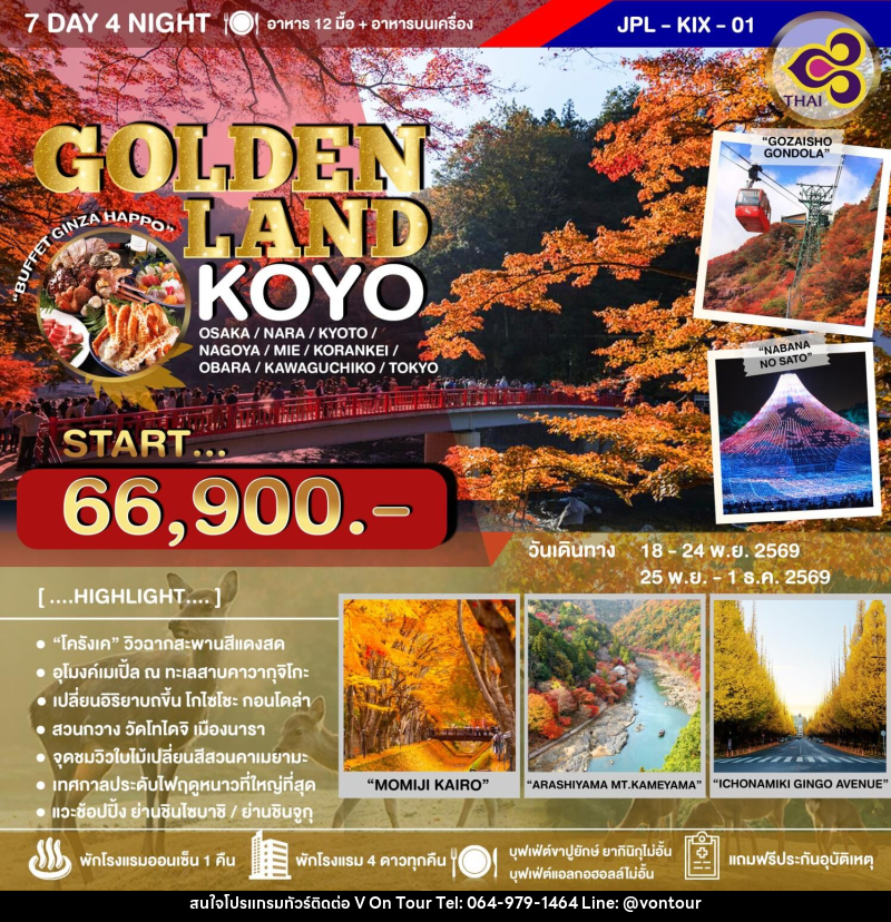 ทัวร์ญี่ปุ่น GOLDEN LAND KOYO - บริษัท อเมซเลเซอร์ จำกัด