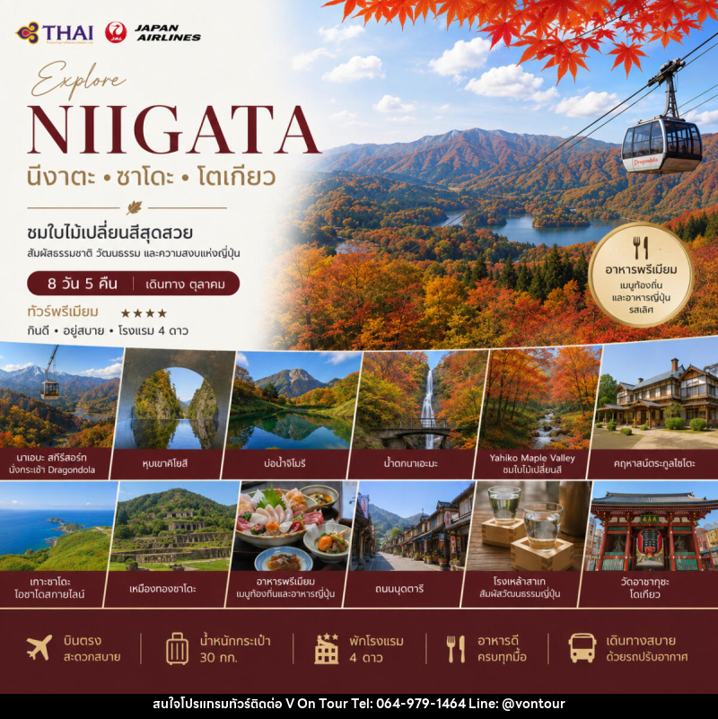ทัวร์ญี่ปุ่น Wonderful Nigata นีงาตะ ซาโดะ โตเกียว - บริษัท อเมซเลเซอร์ จำกัด ทัวร์ญี่ปุ่น Wonderful Nigata นีงาตะ ซาโดะ โตเกียว - บริษัท อเมซเลเซอร์ จำกัด