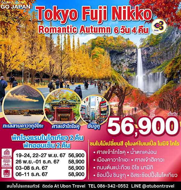 ทัวร์ญี่ปุ่น TOKYO FUJI NIKKO ROMANTIC AUTUMN  - At Ubon Travel Co.,Ltd.