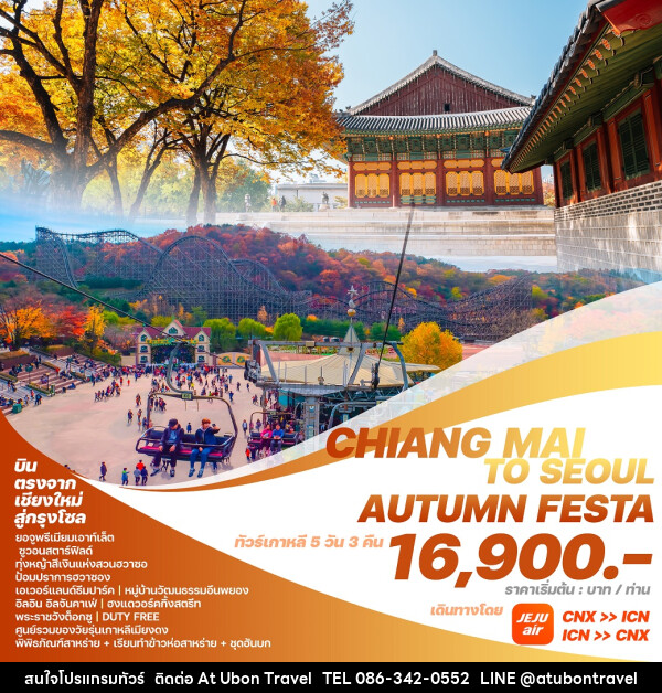 ทัวร์เกาหลี บินตรงเชียงใหม่ โซล CHIANG MAI TO SEOUL AUTUMN FESTA - At Ubon Travel Co.,Ltd.