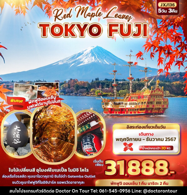 ทัวร์ญี่ปุ่น Red Maple Leaves TOKYO FUJI  - บริษัท ด็อกเตอร์ ออน ทัวร์ เทรเวิล แอนด์ เอเจนซี่ จำกัด