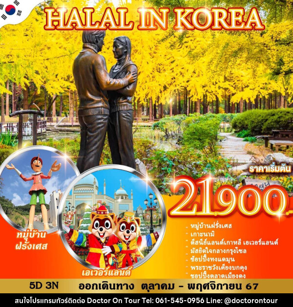 ทัวร์เกาหลี HALAL IN KOREA - บริษัท ด็อกเตอร์ ออน ทัวร์ เทรเวิล แอนด์ เอเจนซี่ จำกัด