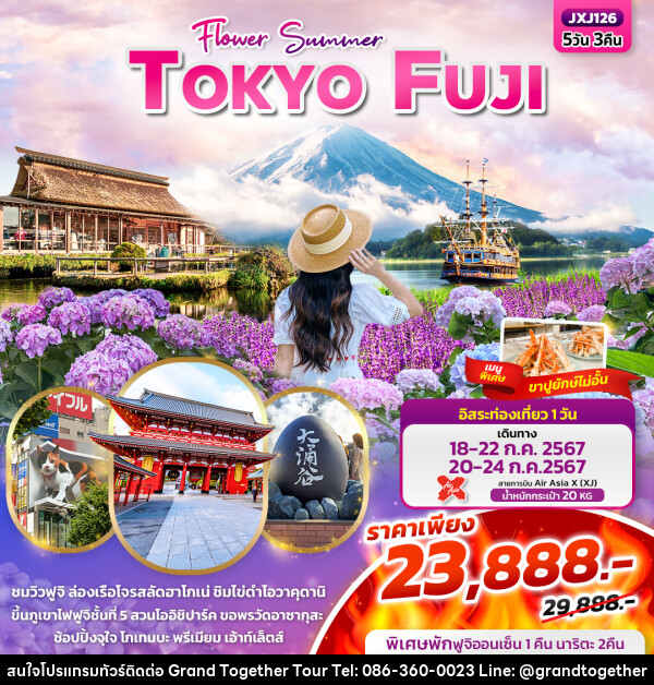 ทัวร์ญี่ปุ่น Flower Summer TOKYO FUJI - บริษัท แกรนด์ทูเก็ตเตอร์ จำกัด
