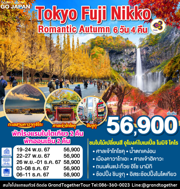 ทัวร์ญี่ปุ่น TOKYO FUJI NIKKO ROMANTIC AUTUMN - บริษัท แกรนด์ทูเก็ตเตอร์ จำกัด