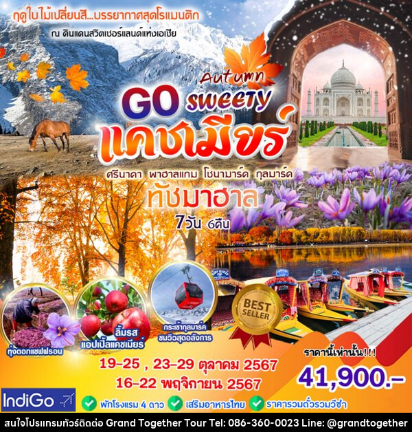 ทัวร์แคชเมียร์ GO SWEETY AUTUMN  - บริษัท แกรนด์ทูเก็ตเตอร์ จำกัด