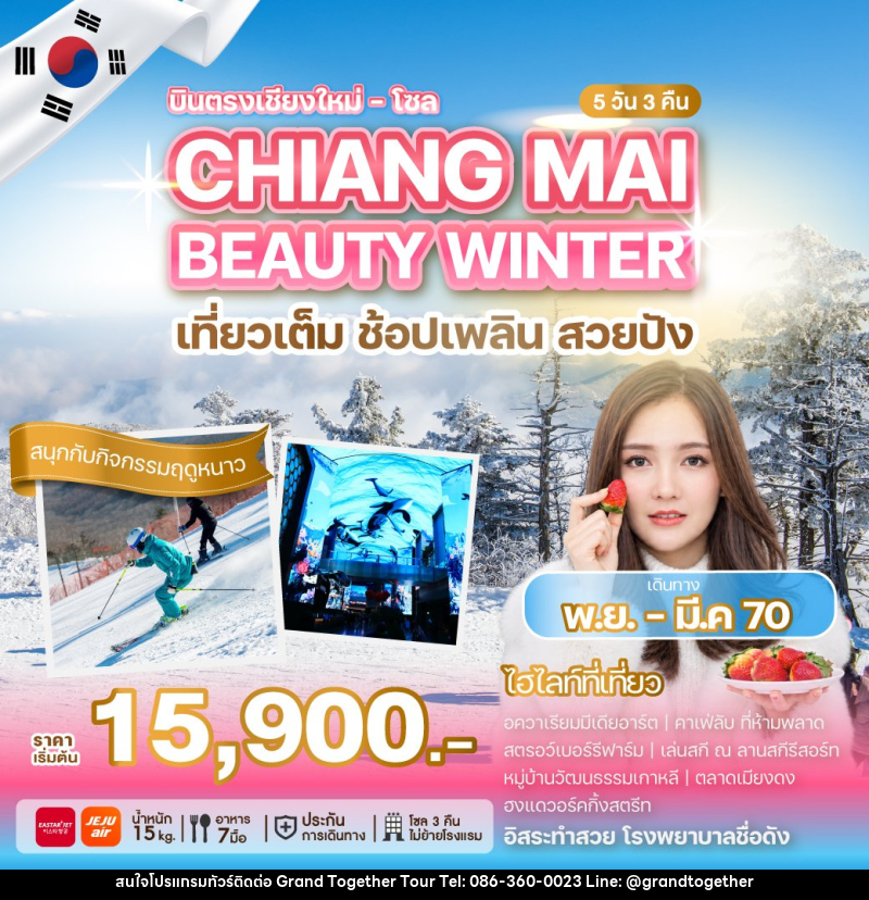 ทัวร์เกาหลี บินตรงเชียงใหม่ - โซล CHIANG MAI BEAUTY WINTER - บริษัท แกรนด์ทูเก็ตเตอร์ จำกัด