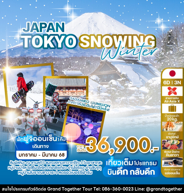 ทัวร์ญี่ปุ่น JAPAN TOKYO SNOWING WINTER - บริษัท แกรนด์ทูเก็ตเตอร์ จำกัด