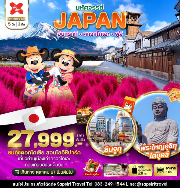 ทัวร์ญี่ปุ่น มหัศจรรย์...JAPAN อิบารากิ คาวาโกเอะ ฟูจิ - ห้างหุ้นส่วนจำกัด ทรัพย์ศิริ เอเจนซี
